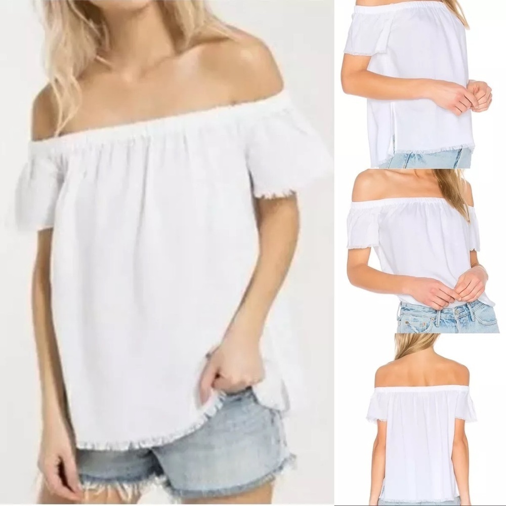 White Cloth & Stone Flowy Distressed Top​
